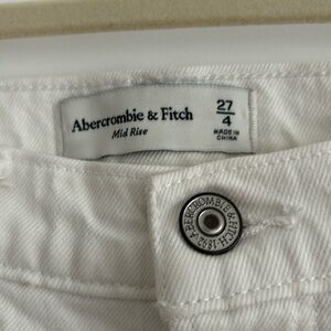 Abercrombie and fitch white denim mid rise shorts